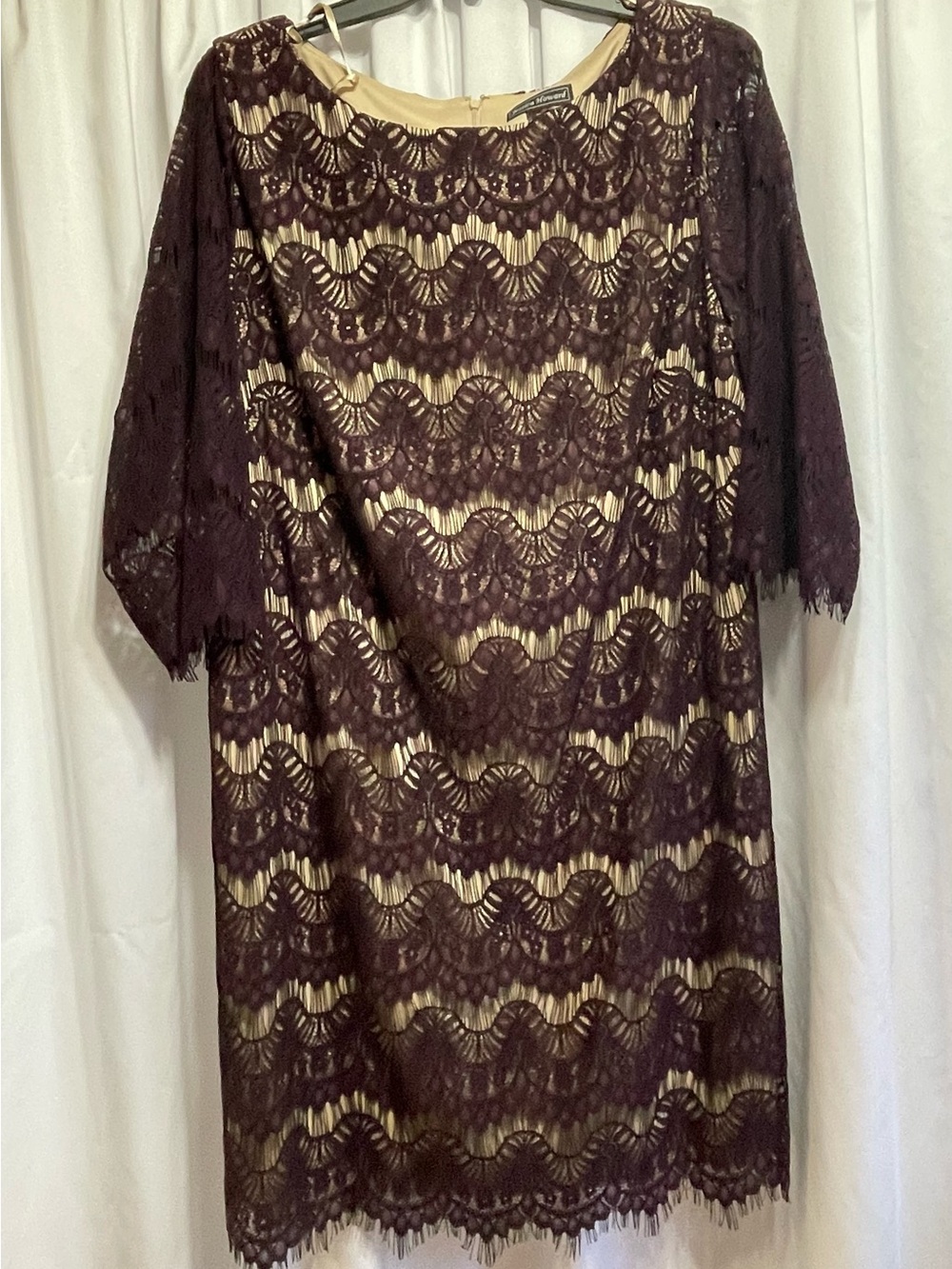 Jessica Howard Plum Lace Dress with Nude Lining